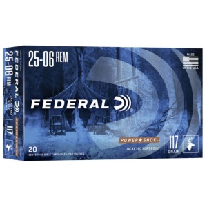 FEDERAL POWER-SHOK 25-06 117GR SP 20RD