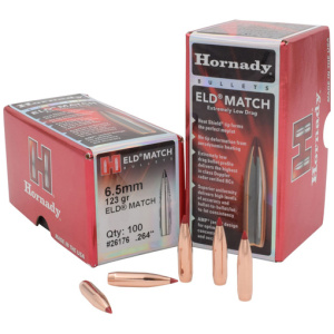HORNADY ELD-MATCH 6.5MM 123GR BULLETS (.264)