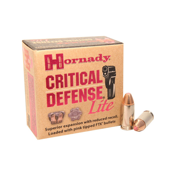 HORNADY CRITICAL DEFENSE LITE 9MM 100GR FTX 25RD