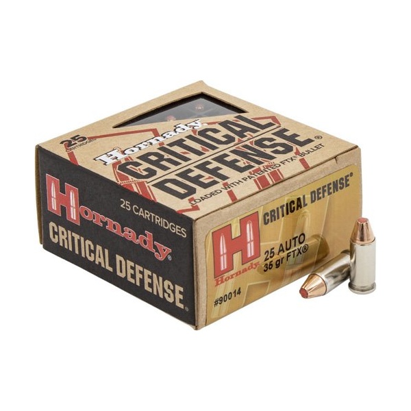 HORNADY CRITICAL DEFENSE 32 ACP 90GR FTX 25RD