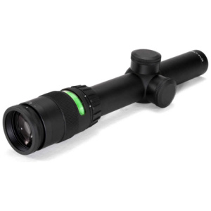 ACCUPOINT RIFLESCOPE - MATTE BLACK, 1-4X24, DUPLEX CROSSHAIR W/ GREEN DOT