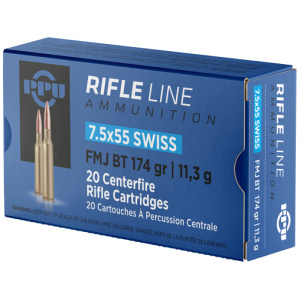 PPU 7.5X55 SWISS 174GR FMJ - 20RD 10BX/CS