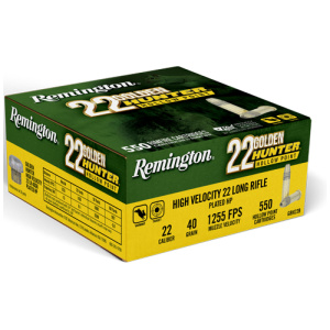 REMINGTON GOLDEN HUNTER 22LR - 40GR PLATED HP 550RD 12BX/CS