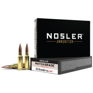 NOSLER MATCH GRADE 6.5 GRENDEL - 123GR BTHP 20RD 10BX/CS