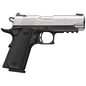 BROWNING 1911-380 SS 380ACP - 3.58"COMP 8RD BLK/SS W/RAIL