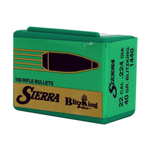 SIERRA BULLETS .22CAL .224 - 40GR BLITZKING 100CT