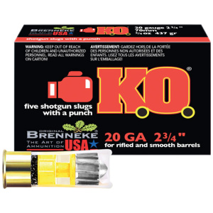 BRENNEKE USA KO 20GA 2.75" - 3/4OZ SLUG 5RD 50BX/CS