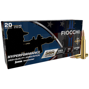 FIOCCHI 223 REM SBR ENHANCED - 77GR HPBT 20RD 10BX/CS