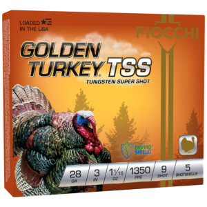 FIOCCHI GOLDEN TURKEY TSS 28GA - 3" 1-1/16OZ #9 5RD 10BX/CS
