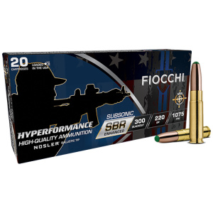 FIOCCHI 300 AAC SBR ENHANCED - 220GR BT 20RD 10BX/CS