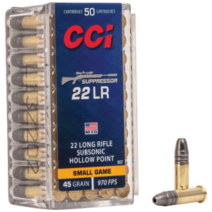 CCI SUPPRESSOR 22LR 45GR HP - 970FPS 50RD 100BX/CS