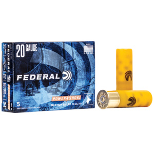 FEDERAL POWER SHOK 20GA 2.75" - 4/5OZ RIFLED SLUG 5RD 50BX/CS