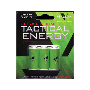 VIRIDIAN CR123A LITH BATTERY 3PK