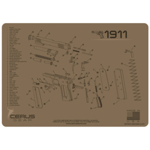 1911 SCHEMATIC HANDGUN PROMAT - COYOTE TAN