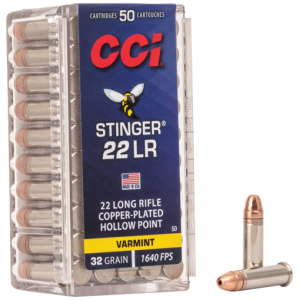 CCI STINGER 22LR 32GR JHP - 1640FPS 50RD 100BX/CS