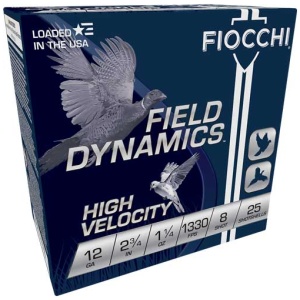 FIOCCHI 12GA 2.75" 1-1/4OZ - #8 1330FPS 25RD 10BX/CS