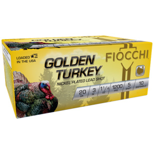 FIOCCHI GOLDEN TURKEY 20GA 3" - 1-1/4OZ #5 10RD 10BX/CS