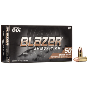 CCI BLAZER BRASS 9MM LUGER - 115GR FMJ 50RD 20BX/CS