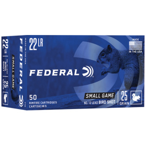 FEDERAL 22LR #12 LEAD BIRDSHOT - 50RD 50BX/CS