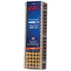 CCI CLEAN 22LR 40GR BLUE POLY - RN 1070FPS 100RD 50BX/CS