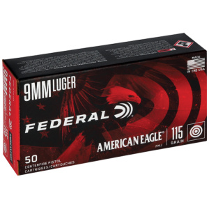 FEDERAL AE 9MM LUGER 115GR FMJ - 50RD 20BX/CS