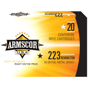 ARMSCOR 223 REM 55GR FMJ - 20RD 50BX/CS