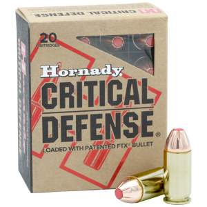 HORNADY CRITICAL DUTY 45 ACP+P - 185GR FLEXLOCK 20RD 10BX/CS