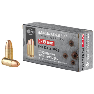 PPU RANGEMASTER 9MM LUGER - 124GR FMJ 50RD 20BX/CS