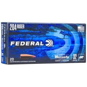 FEDERAL 204 RUGER 32GR V-MAX - 20RD 10BX/CS