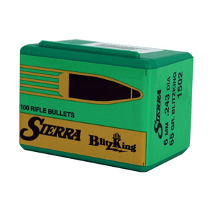 SIERRA BULLETS 6MM .243 - 55GR BLITZKING 100CT