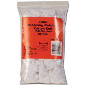 COTTON KNIT CLEANING PATCHES - .22 CALIBER RIFLE, 1000 PATCHES BULK BAG