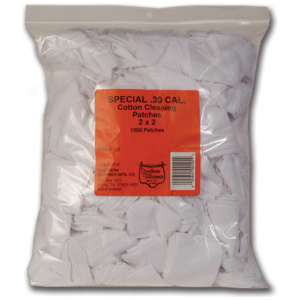 COTTON KNIT CLEANING PATCHES - 2X2, .30 CALIBER, 1000 BULK BAG