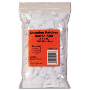 COTTON KNIT CLEANING PATCHES - .17 CALIBER RIFLE, 1000 BULK BAG