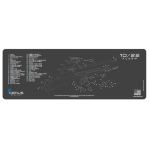 RUGER 10/22 RIFLE MAT - CHARCOAL GRAY/CERUS BLUE, 12" X 36"