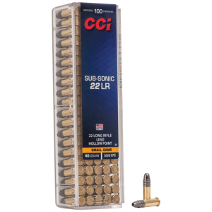 CCI SUBSONIC 22LR 40GR LEAD-HP - 1050FPS 100RD 50BX/CS