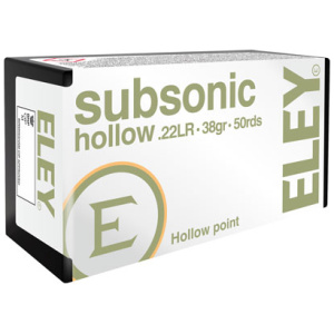 ELEY SUBSONIC 22LR 38GR HP - 50RD 100BX/CS