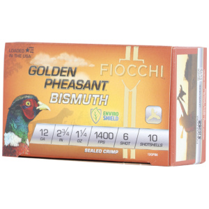 FIOCCHI GOLDEN PHEASANT 12GA - 2.75" 1-1/4OZ #6 10RD 10BX/CS