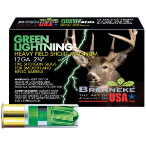 BRENNEKE USA GREEN LIGHTNING - 12GA 2.75" 1-1/4OZ 5RD 50BX/CS