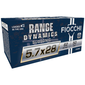 FIOCCHI 5.7X28 62GR SUBSONIC - FMJ 50RD 10BX/CS
