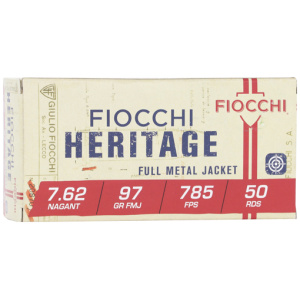 FIOCCHI 7.62 NAGANT 97GR FMJ - 50RD 20BX/CS