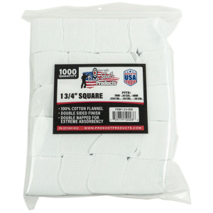COTTON FLANNEL PATCHES - 7MM-.38 CAL./6MM, 1000 COUNT