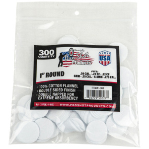 COTTON FLANNEL CLEANING PATCHES - .22-.270 CALIBER, 100 COUNT