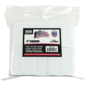 COTTON FLANNEL CLEANING PATCHES - 12-16 GAUGE, 500 COUNT