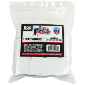 COTTON FLANNEL CLEANING PATCHES - 7MM-.38 CALIBER/6MM BENCHREST, 500 COUNT