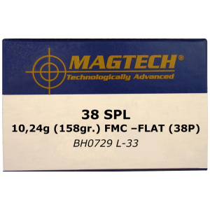 MAGTECH 38 SPECIAL 158GR LEAD - FMJ FLAT 50RD 20BX/CS