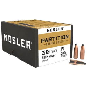 NOSLER BULLETS 22 CAL .224 - 60GR PARTITION 50CT